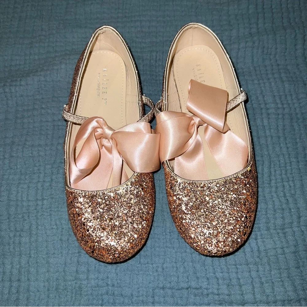 Kailee P Rose Gold Glitter Mary Janes